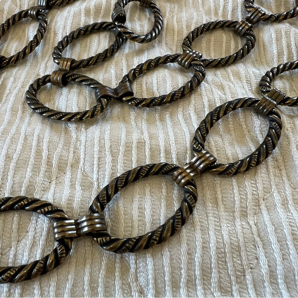 Y2K Chain Belt Loop Twisted Whimsical Witchy Vintage Gold Bronze